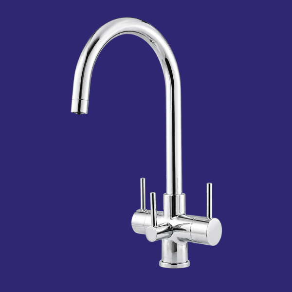 Verona 3 lever Italian design three way tap & filter Chrome
