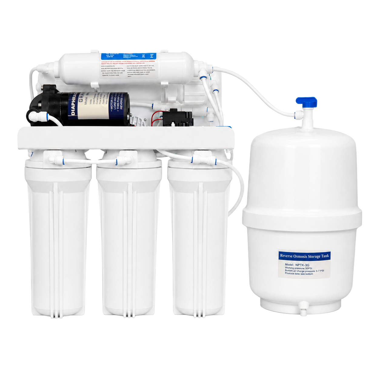 RO 5 Stage Pumped Reverse Osmosis water filter system (RO5PEW)