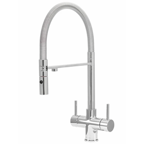 Aquila 2 lever Italian design three way tap & filter Chrome