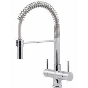 Milano 2 lever Italian design three way tap & filter Chrome