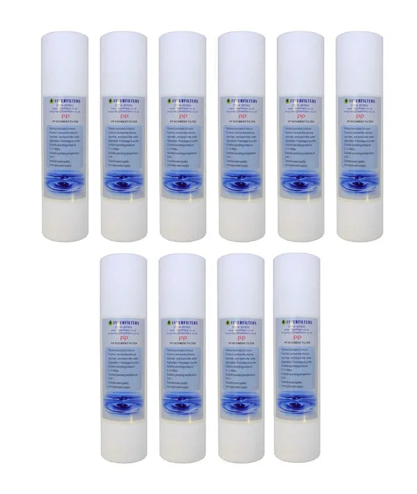 10 Pack Sediment filters - 10 Inch Standard Polypropylene Cartridge 20M