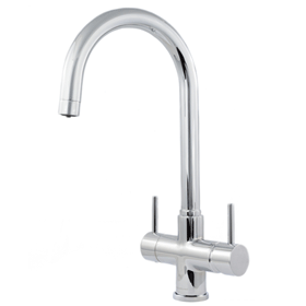 Verona 2 lever Italian design three way tap & filter Chrome