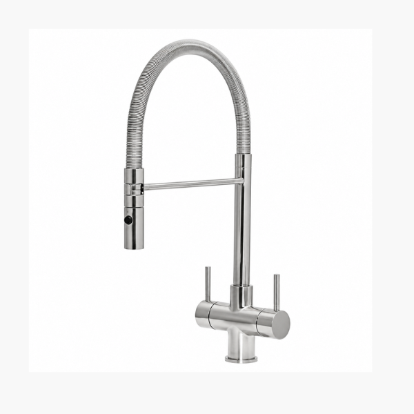 Aquila 2 lever Italian design three way tap & filter Chrome