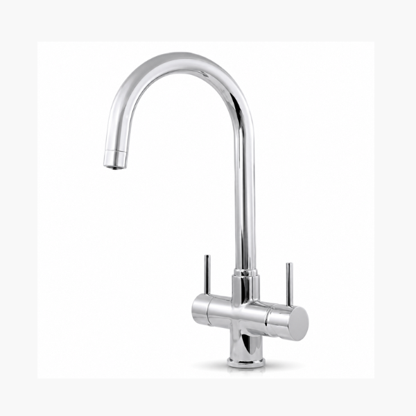 Verona 2 lever Italian design three way tap & filter Chrome