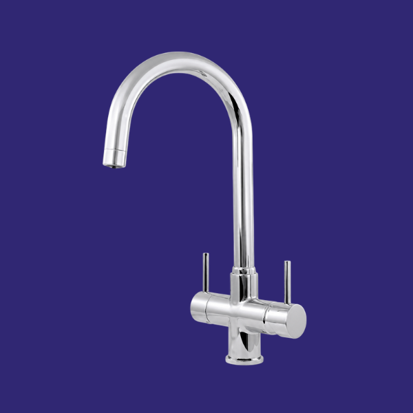 Verona 2 lever Italian design three way tap & filter Chrome