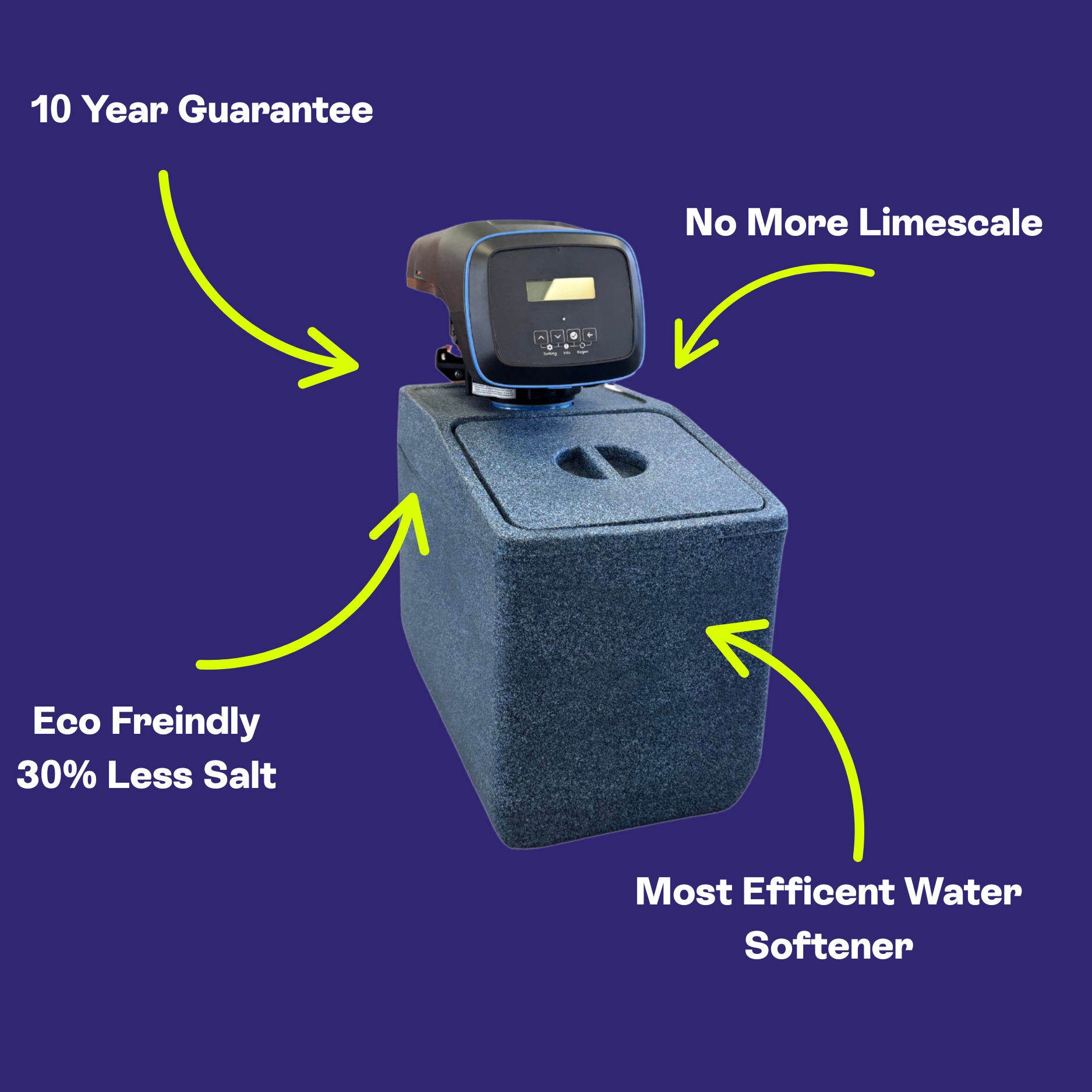 EMS10 Blue Eco Premier Meter-Controlled Water Softener