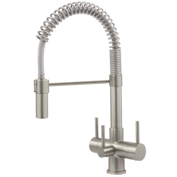 Milano 3 lever Italian design three way tap & filter Brushed